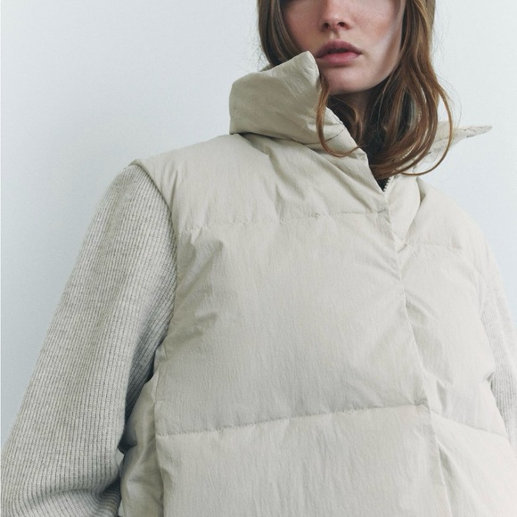 Authentic Zara Beige Puffer Jacket - Picture 4 of 4